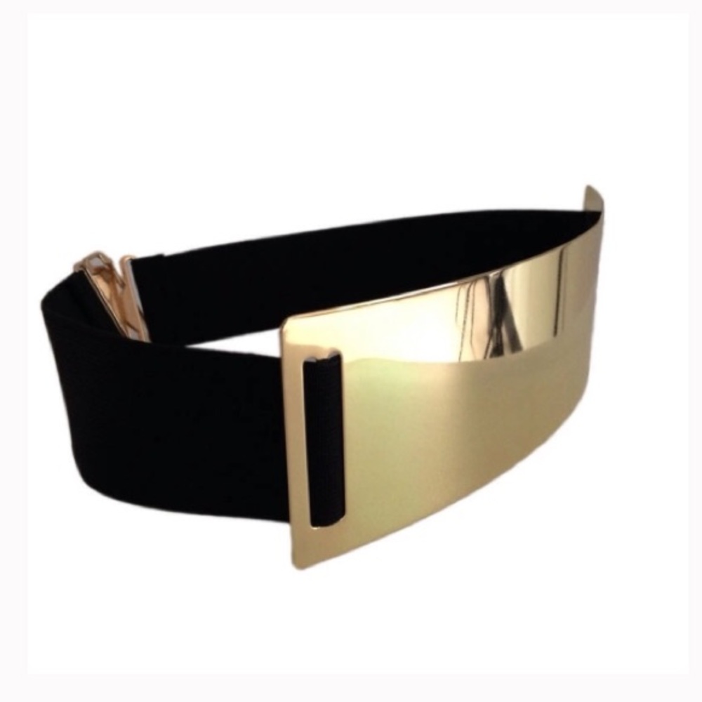 Gold Metal Elastic Mirror Golden Metal Blets - Picture 2 of 8